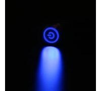 Interrupteur à bouton-poussoir en métal de 16 mm LED Power Mark Verrouillage automatique Réinitialisation Momentanée 1NO 1NC Rouge Bleu Jaune Vert Blanc 16HXDY 1 pc(bleu, SELF-RESET MOMENTARY_110V)