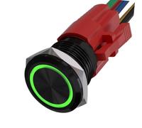 Interrupteur à bouton-poussoir en métal de 22 mm pour systèmes 12 V avec lumière LED, étanchéité IP67, auto-bloquant, marche/arrêt, 1No1Nc, pour personnalisation automobile et moto