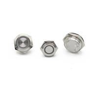 Interrupteur à bouton poussoir en métal étanche pour lumière LED RVB 3 couleurs 16/19/22 mm (22 mm _ 12-24 V)