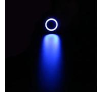 Interrupteur à bouton-poussoir en métal noir oxydé 3 V 5 V 12 V 24 V 48 V 220 V LED 16 mm Bouton-poussoir à verrouillage maintenu 1 pièce(Blue,12V)