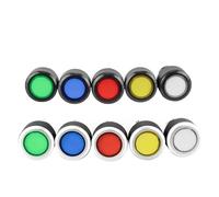 Interrupteur à bouton-poussoir en plastique de 16 mm, 12 V/24 V, verrouillage momentané avec lumière, 1 pièce(Yellow Led,SILVER_LATCHING_12-24V)
