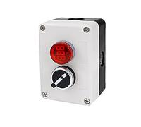 Interrupteur à bouton-poussoir étanche à 2 trous, 220 V, avec voyant lumineux, for l'industrie électrique(Knob voltage Red)