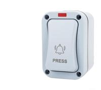 Interrupteur à bouton-poussoir étanche pour extérieur avec boîtier en ABS résistant à la poussière et aux intempéries IP66, bouton de réinitialisation automatique éclairé par LED pour terrasse ou