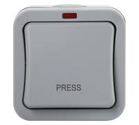 Interrupteur à bouton poussoir étanche pour extérieur, voyant rouge momentané avec double contrôle résistant aux intempéries, montage facile pour chantiers de construction et systèmes de sécurité