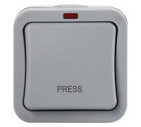 Interrupteur à bouton poussoir étanche pour l'extérieur Indicateur lumineux rouge momentané résistant aux intempéries Double commande Montage facile pour chantiers et systèmes de sécurité