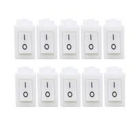 Interrupteur à bouton-poussoir KCD11-101, 3 A/250 V, noir et rouge, 10 x 15 mm, 2 broches, marche/arrêt, lot de 3, 5 ou 10 pièces(10PCS white)