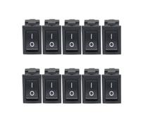Interrupteur à bouton-poussoir KCD11-101, 3 A/250 V, noir et rouge, 10 x 15 mm, 2 broches, marche/arrêt, lot de 3, 5 ou 10 pièces(10PCS black)