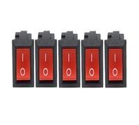 Interrupteur à bouton-poussoir KCD11-101, 3 A/250 V, noir et rouge, 10 x 15 mm, 2 broches, marche/arrêt, lot de 3, 5 ou 10 pièces(5PCS Red)