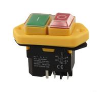 Interrupteur à bouton-poussoir KLD-28A 250 V 16 A avec protection contre les sous-tensions IP55 étanche 5 broches autobloquant pour outils électriques, hachoir à viande, scie circulaire, tour