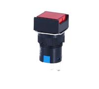 Interrupteur à bouton-poussoir LA16Y-11 pouces, 1 pièce, auto-réinitialisation automatique, petit rond, rectangulaire, carré, alimentation électrique 16mm sans lumière(Red Square)