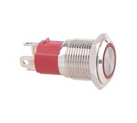 Interrupteur à bouton-poussoir LED 16 mm 1NO 12 V 220 V 3 V à réinitialisation automatique(Red Ring,RESET_12-24V)