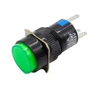 Interrupteur à bouton-poussoir LED 16 mm DC 6 V 12 V 24 V 220 V autobloquant(Green,24V)