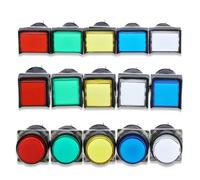 Interrupteur à bouton-poussoir LED 16 mm LA16-11D, autobloquant, à réinitialisation automatique, momentané, 5 broches, 5 A/250 V CA, bleu, vert, rouge, jaune(WHITE,RECTANGULAR_SELF-LOCKING_220 V)