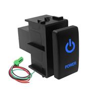 Interrupteur à bouton-poussoir LED bleu 12 V pour feux arrière à LED, compatible avec Nissan Navara D40 Patrol X-Trail T31 Pathfinder R51(Power)