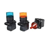 Interrupteur à bouton-poussoir lumineux étanche de 22MM, interrupteur momentané avec bouton de retour à ressort intégré NB5 XB5 AW33B1C de 22mm(3,2NO_YELLOW_24 V)
