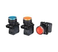 Interrupteur à bouton-poussoir lumineux étanche de 22MM, interrupteur momentané avec bouton de retour à ressort intégré NB5 XB5 AW33B1C de 22mm(1,2NC_GREEN_380V)