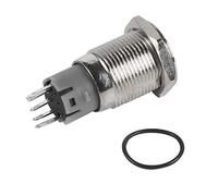Interrupteur À Bouton Poussoir Métallique 16mm, 12V LED, 1NO 1NC - Durable, LED Intégrée, Installation Facile Pour Usage Industriel