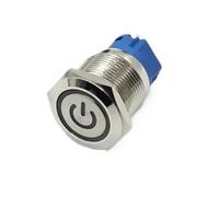 Interrupteur à bouton-poussoir métallique de 16 mm, lumière LED, 12 V, 24 V, 36 V, 48 V, 110 V, 220 V, verrouillage momentané, démarrage/arrêt(Yellow,FLAT HEAD SELF-LOCK_POWER PATTERN_24 V)