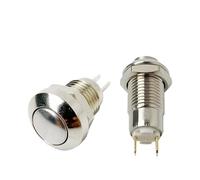Interrupteur à bouton-poussoir métallique de 8 mm, 2 broches, réinitialisation/verrouillage momentané, étanche, normalement ouvert, boutons miniatures ultra-petits(High Head,Momentary Reset)