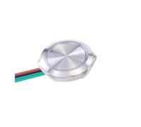 Interrupteur à bouton-poussoir métallique étanche à course courte, 1NO, momentané, réinitialisation automatique, voyant LED(Yellow Led(1NO),ALUMINA (BLACK)_30MM_3-6V)