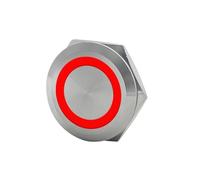 Interrupteur à bouton-poussoir métallique étanche course courte, 12/16/19/22/25/28/30 mm, 5 V, 12, 24, 220, rouge et bleu(Red Led,19MM_SILVER_3-6V)