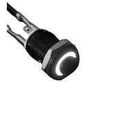 Interrupteur à bouton-poussoir métallique étanche tête haute, petit, lumière LED, verrouillage automatique/réinitialisation, 3/6/12/24/220 V, 8/10/12/16 mm, noir oxydé(White,SELF-LOCKING_16MM_12-24V)