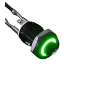 Interrupteur à bouton-poussoir métallique étanche tête haute, petit, lumière LED, verrouillage automatique/réinitialisation, 3/6/12/24/220 V, 8/10/12/16 mm, noir oxydé(Green,SELF-RESET_8MM_3-6V)