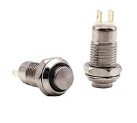 Interrupteur à bouton-poussoir métallique rond, trou de panneau de 8 mm, momentané/verrouillable, tête haute, 2 broches, équipement électrique, 1 NO, 3 A 250 V CA(Self-locking Latchin)