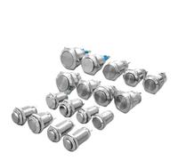 Interrupteur à bouton-poussoir métallique tête plate/haute, 10 mm, 12, 16, 19, 22, souder, verrouillage/momentané, NO/NC(19mm,FLAT_NC_LOCKING)