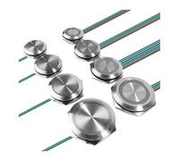 Interrupteur à bouton-poussoir métallique ultra-court 19/22/25/30 mm, 3 V, 6 V, 12 V, 24 V, 220 V, à réinitialisation automatique, étanche, avec fil(Green LED,19MM WITH WIRES_SILVER-MOMENTARY_220V)