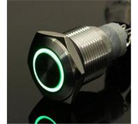 Interrupteur À Bouton-Poussoir Momentané 12 V 19 Mm, Interrupteur Étanche, Vert