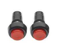 Interrupteur à bouton poussoir momentané 12mm Mini 125V 3A (Lot de 2) Montage panneau SPST ON OFF 2 Broches ROUGE ABS Rond Bornes à souder pour Électronique DIY et Modélisme Ferroviaire