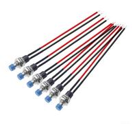 Interrupteur à bouton-poussoir momentané, 6 pièces pré-câblées 1 A 250 V AC, trou de montage de 7 mm pour panneau de commande électronique à faire soi-même (C)