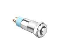 Interrupteur à bouton-poussoir momentané à LED bleue 12 V IP65 10 mm 1 NO, anneau lumineux/point lumineux LED, interrupteur en acier inoxydable, 5 pièces(Dot led,ON OFF latching)