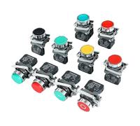 Interrupteur à bouton-poussoir momentané à réinitialisation automatique XB4, tête haute plate de 22 mm, avec lumière XB4-BA42 BA31 BA51 10 A NC/NO, rouge(XB4-BL31 GREEN 1NO,24 V)