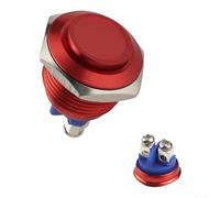 Interrupteur à bouton-poussoir momentané en métal à réinitialisation automatique à tête haute pour Arduino PCB (rouge)