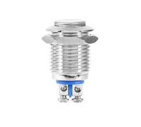 Interrupteur à bouton poussoir momentané en métal étanche 12mm 2A 36V Interrupteur à bouton poussoir électrique Coque en acier inoxydable pour trou de montage de 12 mm 0 , 47 "