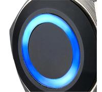 Interrupteur à bouton-poussoir momentané étanche 1NO1NC, anneau LED bleu, blanc et rouge, 25 mm, 12 V, 1 pièce(3)