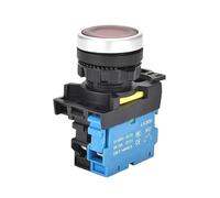 Interrupteur à bouton-poussoir momentané LA36M de 22 mm avec lumière LED 12 V 24 V 220 V, interrupteur à bouton-poussoir éclairé à loquet, ouverture/fermeture(Red,SELF-LOCKING_1NO_220V)