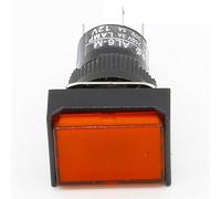 Interrupteur à bouton-poussoir momentané rectangulaire de 16 mm, 5 broches, 12 V, 10 pièces(Red)