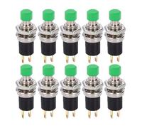 Interrupteur à bouton-poussoir momentané, réinitialisation, verrouillage par à-coups, interrupteur libre, 3 A, 220 V CA, normalement ouvert (NO), capuchon noir, rouge et vert(Green-10pcs)
