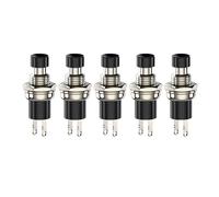 Interrupteur à bouton-poussoir momentané, réinitialisation, verrouillage par impulsion, 3 A, 220 V CA, SPST, normalement ouvert (NO), capuchon noir, rouge et vert(Black-5pcs)