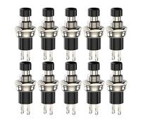 Interrupteur à bouton-poussoir momentané, réinitialisation, verrouillage par impulsion, 3 A, 220 V CA, SPST, normalement ouvert (NO), capuchon noir, rouge et vert(Black-10pcs)