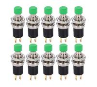 Interrupteur à bouton-poussoir momentané, réinitialisation, verrouillage par impulsion, 3 A, 220 V CA, SPST, normalement ouvert (NO), capuchon noir, rouge et vert(Green-10pcs)