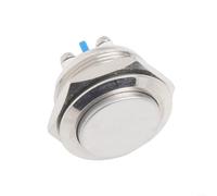 Interrupteur à bouton-poussoir momentané robuste 12 V, design étanche de 22 mm pour relais et contacteur, laiton plaqué nickel (tête haute)