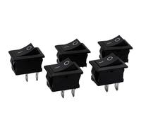 Interrupteur à bouton-poussoir noir 6A-10A 110V 250V KCD1 2 broches à bascule marche/arrêt enclenchable 21 * 15mm (lot de 5)