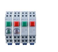 Interrupteur à bouton-poussoir NP9 AC DC 220 V 24 V, carte de réinitialisation sur rail DIN avec voyant lumineux LED mobile(Red with light 24V)