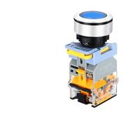 Interrupteur à bouton-poussoir plat étanche 30 mm, verrouillage automatique, verrouillage momentané, rouge, vert, jaune, blanc, bleu, 380 V, 6 V, 12 V(Blue with Light,SELF-RESET_1NO1NC_6V)