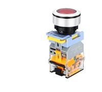 Interrupteur à bouton-poussoir plat étanche 30 mm, verrouillage automatique, verrouillage momentané, rouge, vert, jaune, blanc, bleu, 380 V, 6 V, 12 V(Red with Light,SELF-RESET_1NO1NC_6V)