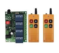 Interrupteur à Bouton Poussoir Pour Grue Télécommande Sans Fil 4 Canaux 2000 M, Interrupteur D'éclairage LED, Sortie Relais, Émetteur Et Récepteur Radio RF(24V SET-2)